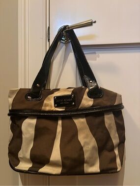 Kate Spade Brown and Tan Zebra stripe bag.